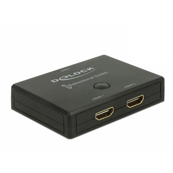 Delock 18749 Comutador de Vídeo HDMI 2-1 Bidirecional 4K 60Hz Preto