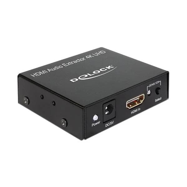 Delock Extrator de Áudio HDMI 4K 30 Hz com Conversor A -> A Fêmea / Fêmea 62692 Preto