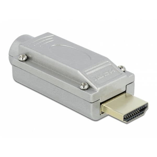 Delock Adaptador HDMI-A Macho para Bloco de Terminais com Caixa Metálica Cinzento