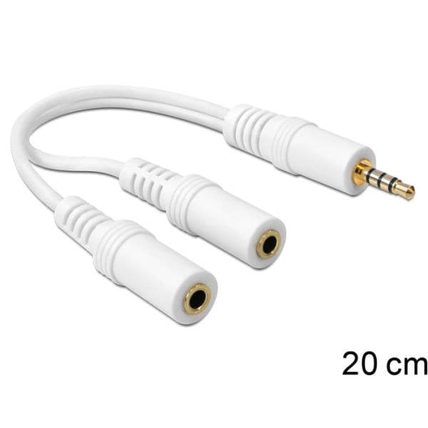 Delock Audio Klink 3,5mm 4Pol. & 2x Klink 3,5mm Micro + Auscultadores Ctia (st Bu)