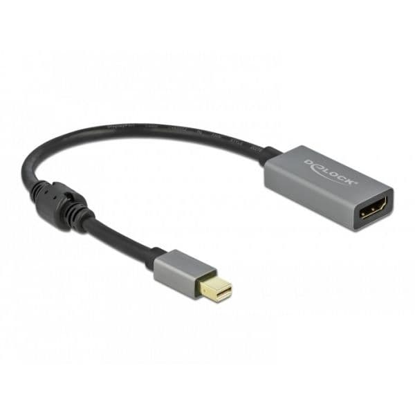 Delock Adaptador Ativo Mini DisplayPort 1.4 para HDMI 4K 60Hz HDR 0.2m Preto e Cinzento