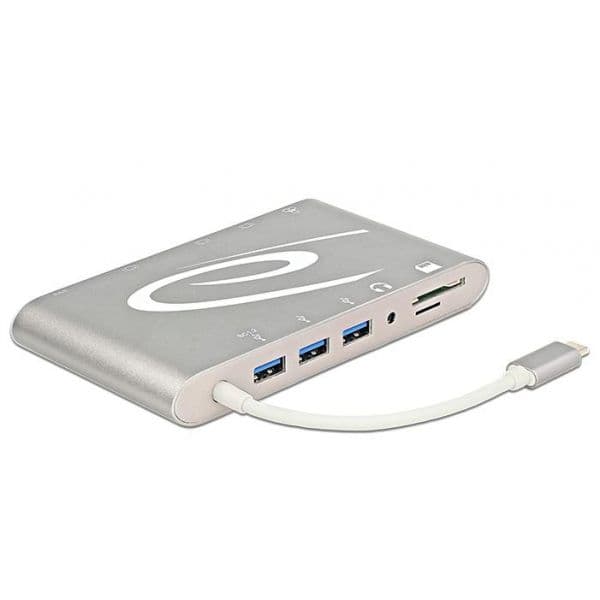Delock Dockingstation DeLOCK USB Type C 3.1 silver, LAN, VGA, HDMI, USB, SD, - 87298