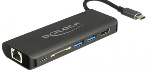 Delock Dockingstation DeLOCK USB C 3.1 anthrazit, HDMI, USB-C, USB-A, SD Card - 87721