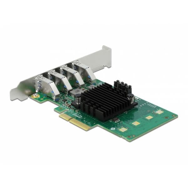 Delock Adaptador Disco Rígido USB 3.0 e Placa PCI Express x4 4xUSB 3.0 Quad Channel