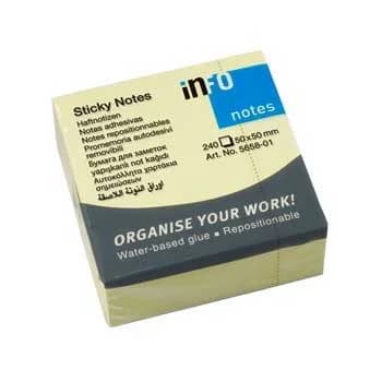 Infonotes Bloco Notas Adesivas 50x50mm 240 Fls Amarelo 5 Un.
