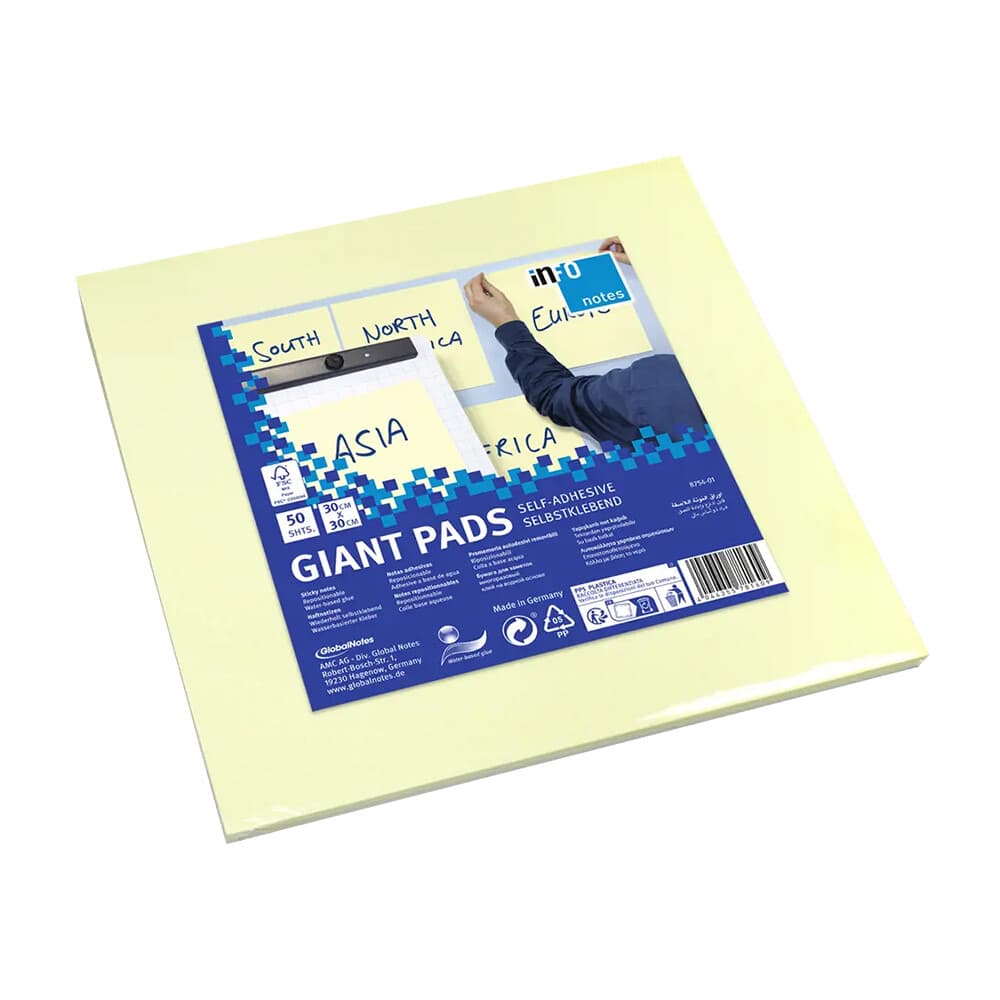 Infonotes Bloco de Notas Aderentes Amarelo 300x300mm 50 Folhas