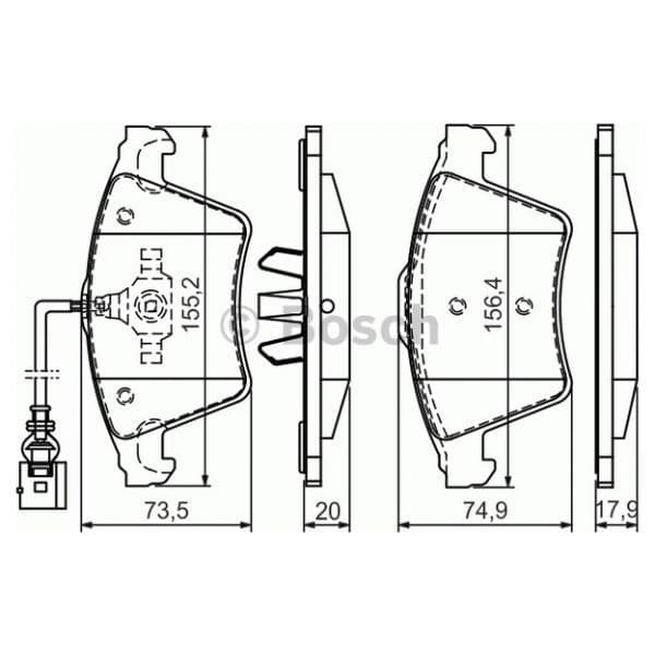 Bosch - 0 986 494 164 - Jogo 4 pastilhas travão disco dianteiro - 4047024343528