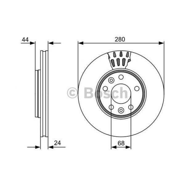 Bosch - 0 986 479 553 - Jogo 2 discos travão dianteiro - 4047024615373
