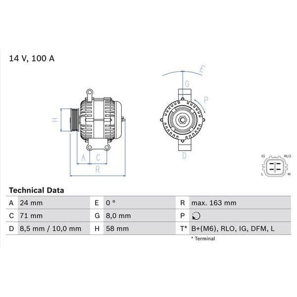 Bosch Alternador - 0986049970