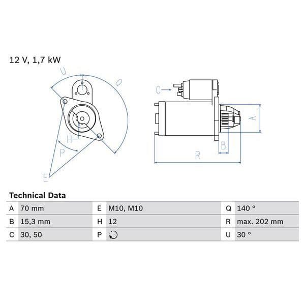 Bosch Motor de Arranque - 0986025940