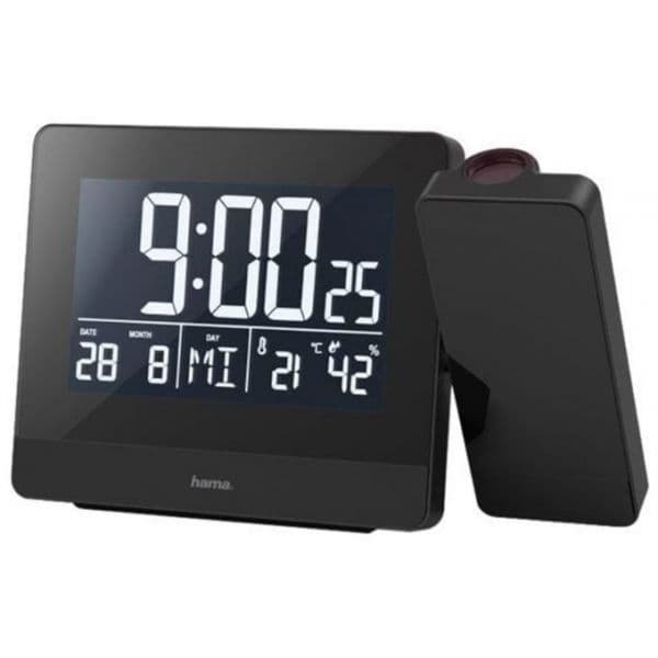Hama Rádio Despertador Digital 00186332 Projection Clock "Plus Charge" Preto