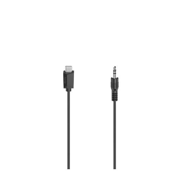 Cabo USB Hama Tipo C / Jack 3.5mm 0.75m Preto (200729) - 39682539683915