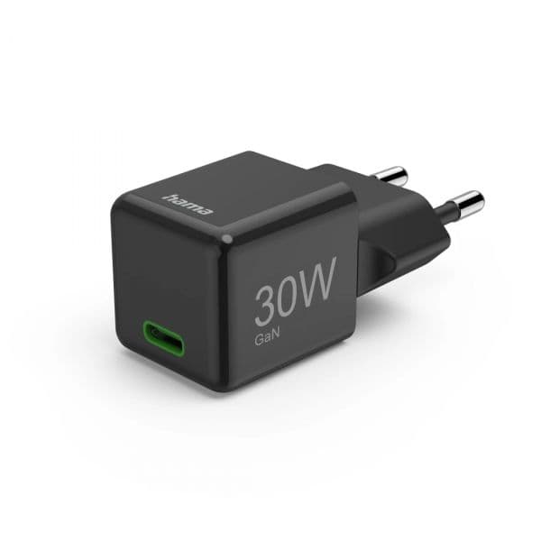 Hama SuperMini-charger USB-C 30W BK Carregador 30W Black