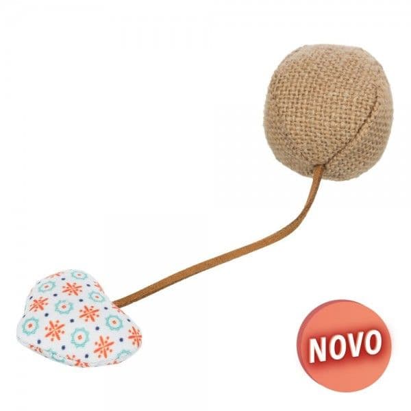 Trixie Brinquedo Gato Bola com Coração em Juta/tecido 4.5x18cm