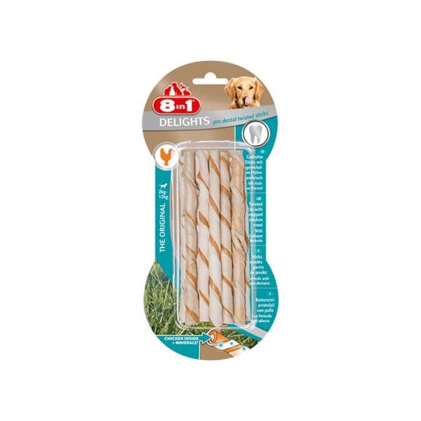 8in1 Delights Pro Dental Twisted Sticks x10