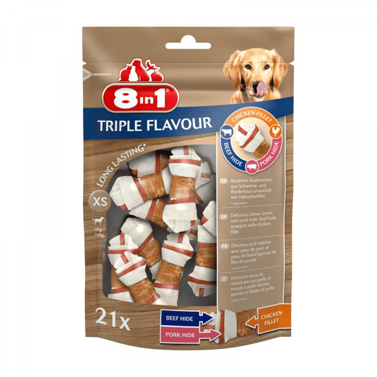 8IN1 Snacks Triple Flavour Xs 21un