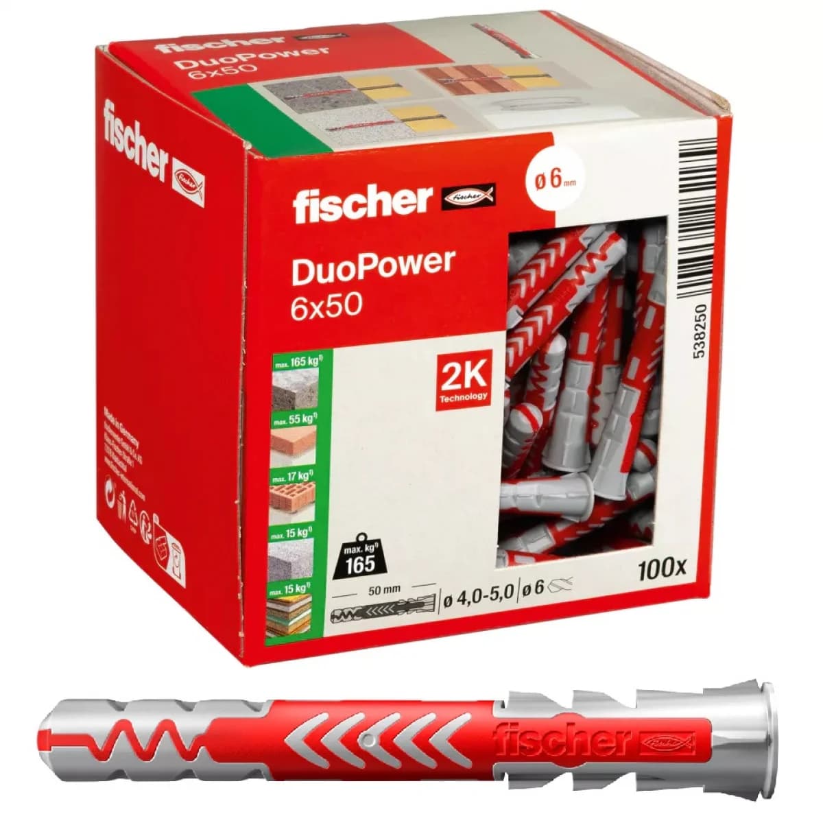 Bucha Fischer DuoPower 6x50mm 100pç 538250 - 538250 - Ferramentaspro.pt