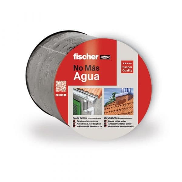 Fita Butílica Fischer 10cm x 10m Cinzenta