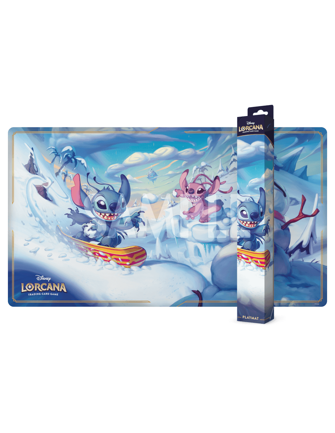 Disney Lorcana Stitch and Angel in Winterspel Playmat S14