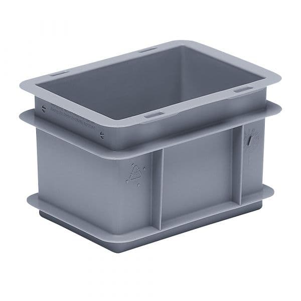Kaiser+Kraft Recipiente Empilhável Euro em Polipropileno (pp), Capacidade de Carga 20 Kg, Cinzento Prateado, Volume 2 L, Altura Exterior 120 mm, Ue 12 Unid. Cinzento Prateado