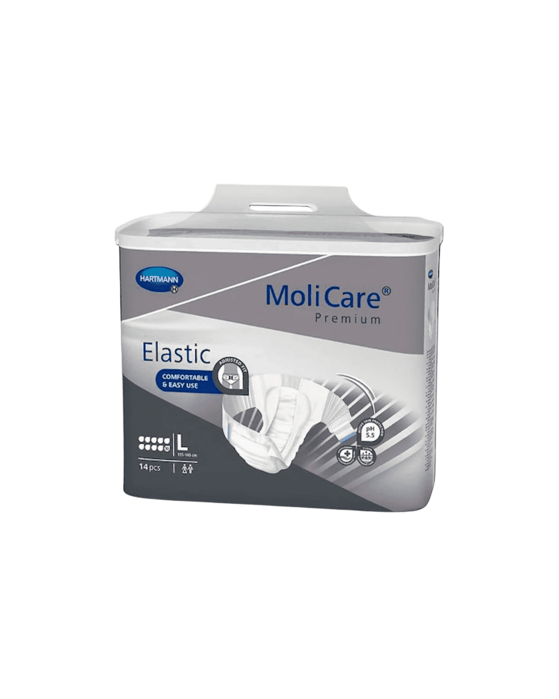 Molicare Premium Elastic Fraldas 10 Gotas tamanho L X14 unidades