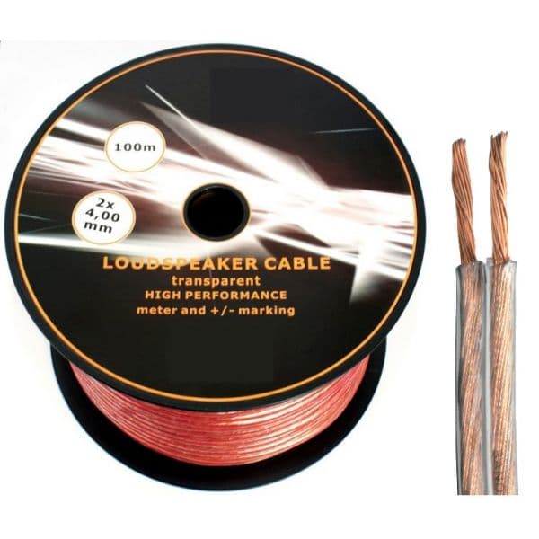 Proftc Bobine Cabo Coluna 2x 4mm² Transparente (100 Mts) 4-0960