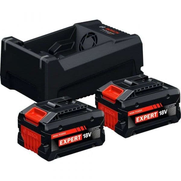 Bosch Kit Iniciação Professional Set Básico 2x Bateria EXBA 18V-55 Li-Ion 5.5Ah Ampshare + Carregador GAL 12V/18V-80 Negro