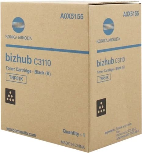 Konica Minolta TNP51 Preto Toner Original – TNP51K/A0X5155