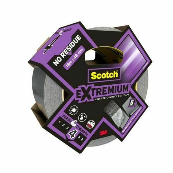 3M Fita Extremium 4 Duty SCOTCH Sem Desperdício 18m x 48mm Preto e Cinzento