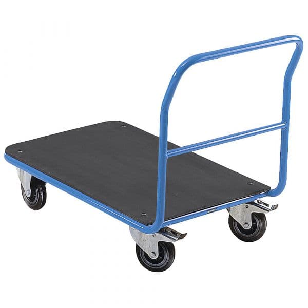 Eurokraftpro Carro de Plataforma, Varão de Empurrar Fixo, em Placa Mdf Azul Claro Ral 5012 - M1000988-944543