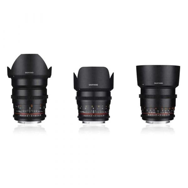 Objetiva Samyang Conjunto Básico de Lentes Vídeo DSLR para Sony E