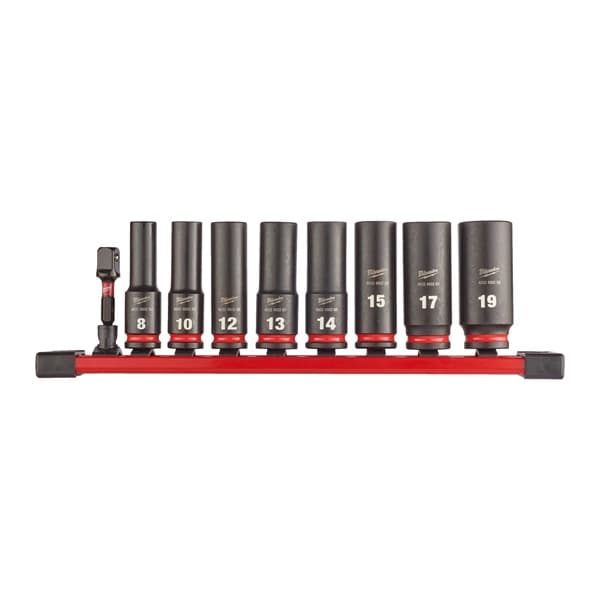 Kit 8 Chaves de Caixa de Impacto Compridas SHOCKWAVE™ IMPACT DUTY Milwaukee