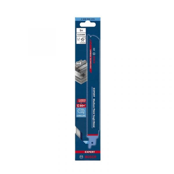 Bosch Conjunto Professional Expert S1255chc Lâmina Grossa de Metal Duro Corte de Serra 10 Unidades Azul