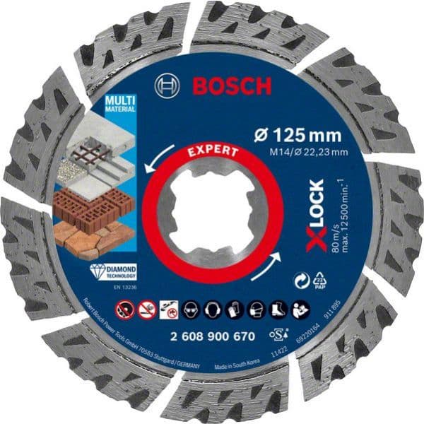 Bosch Discos de Diamante X-lock Expert Multimaterial 125X22.23X2.4 - 10082656