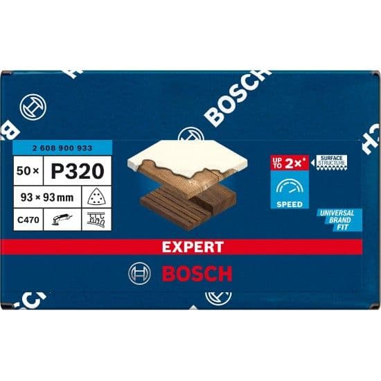 Lixa EXPERT C470 para lixadeiras delta 93 mm, G 320 50 un. refª 2608900933 BOSCH