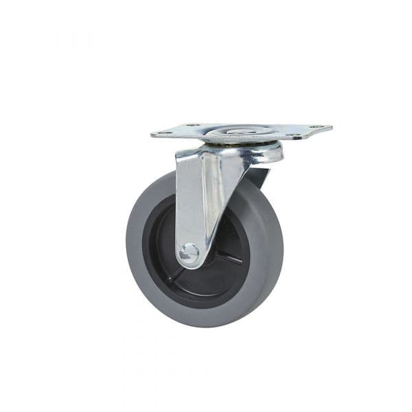 Roda Orientável para Carro de Plataforma em Alumínio, Ø 100 X 25 mm, para EX-1A/EX-1AT Cinzento, Preto