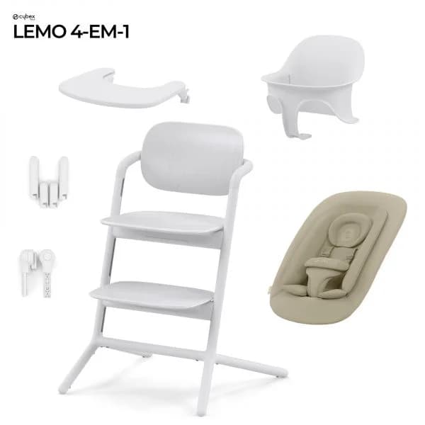Cybex Conjunto Lemo Nova Geração 4 em 1 All White