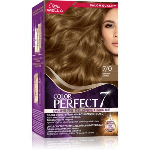 Wella Color Perfect Coloração de Cabelo Tom 7/0 Medium Blonde 1 Unidade