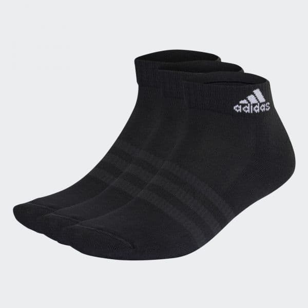 adidas Meias pelo Tornozelo Acolchoadas Sportswear - 3 pares Black / White 34-36 - IC1277-0001