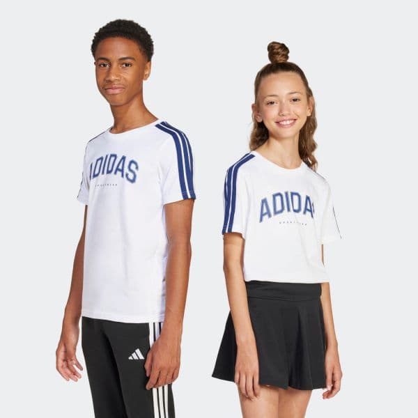 Adidas T-shirt em Algodão Criança, branco-7-8 Anos (128 cm)