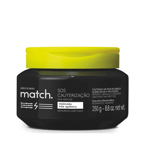 Máscara Pós-Química Match SOS Cauterização, 250 ml - Mabeauty