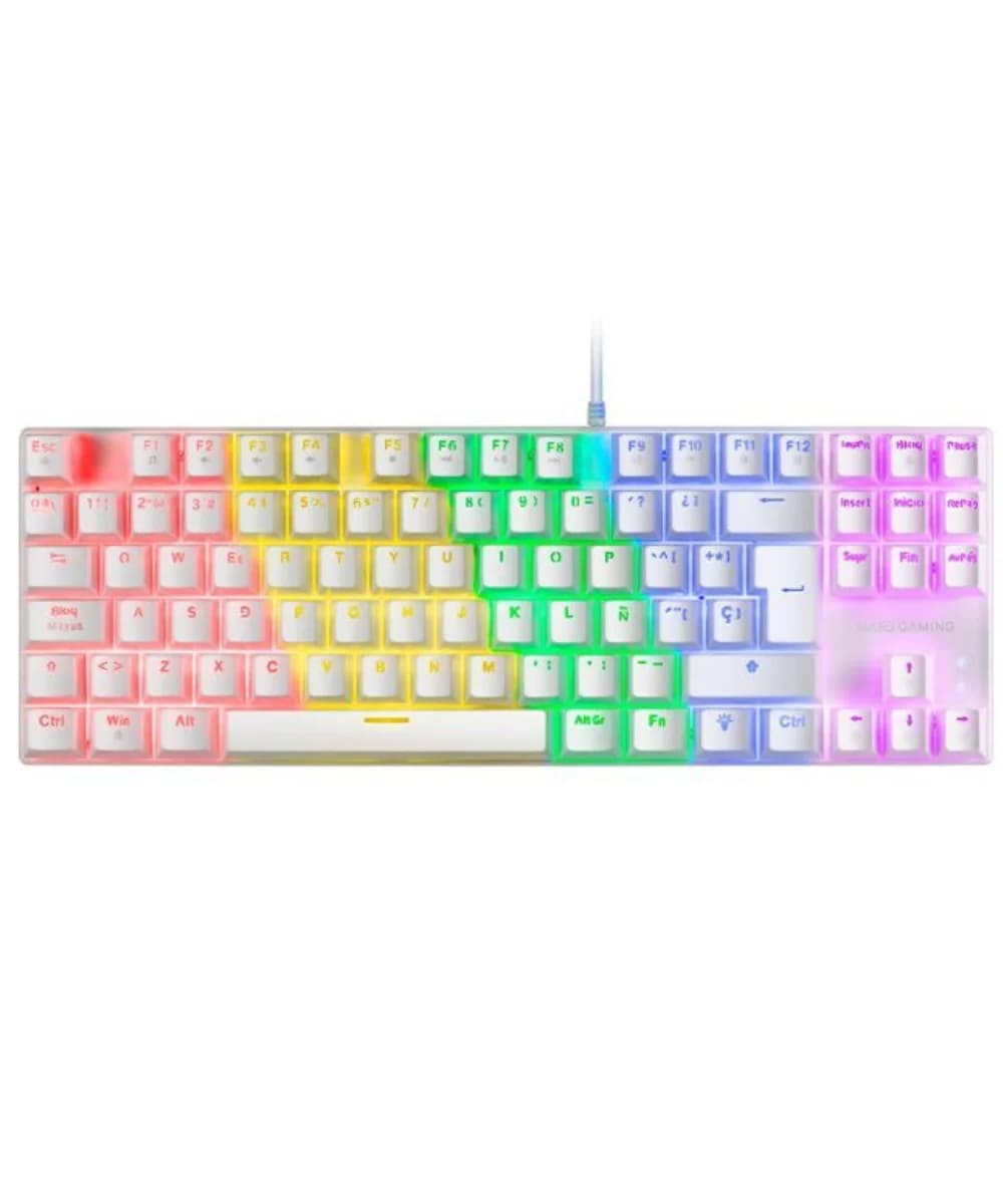 Mars Gaming MK80 TKL FRGB Rainbow Branco – Teclado Mecânico (Layout PT) Brown Switch