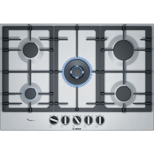 Placa a Gás Bosch Serie 6 PCQ7A5B90 | 75 cm | 5 Zonas | Aço inoxidável