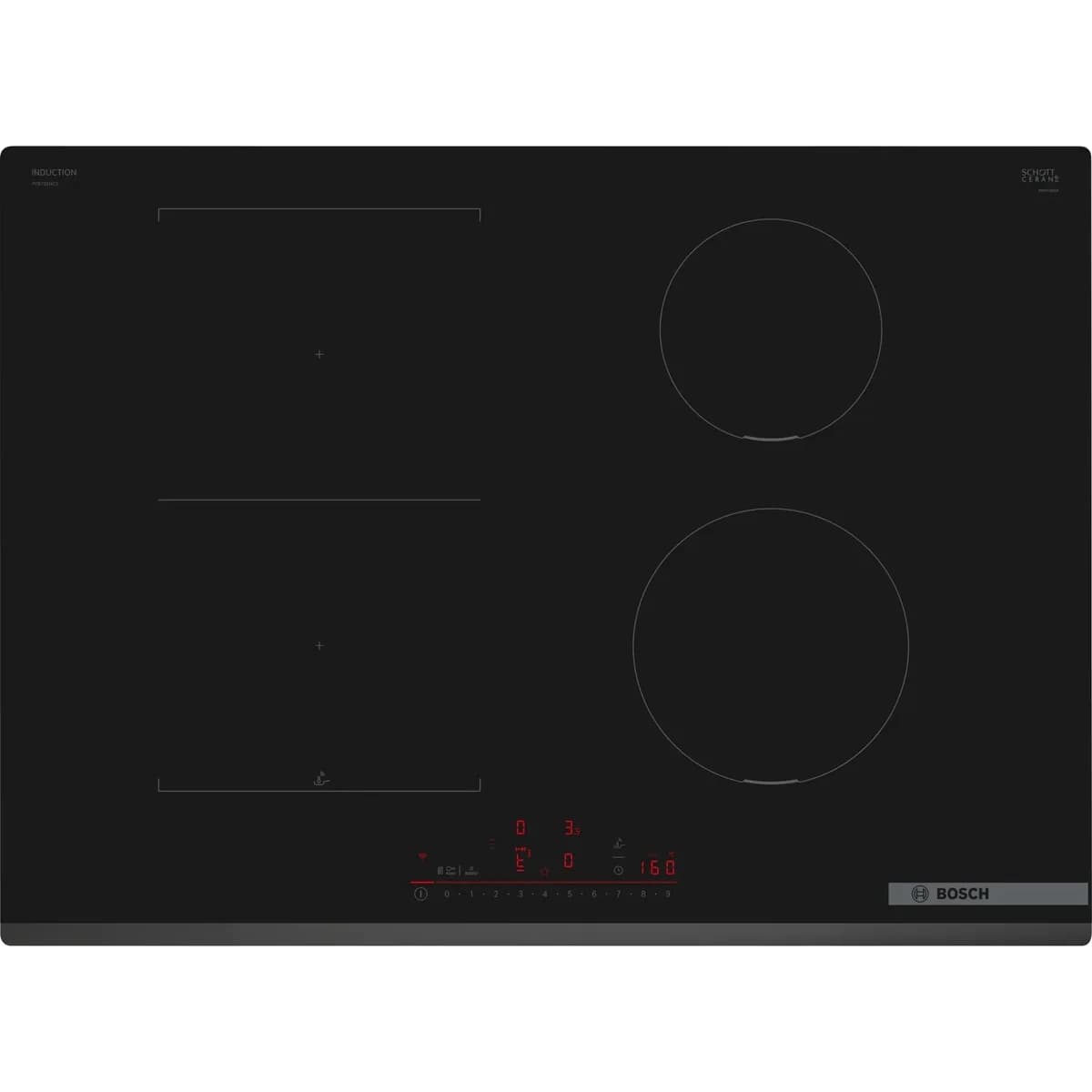 Placa de Indução Bosch PVS731HC1E | 70cm, 4 Zonas, Preto