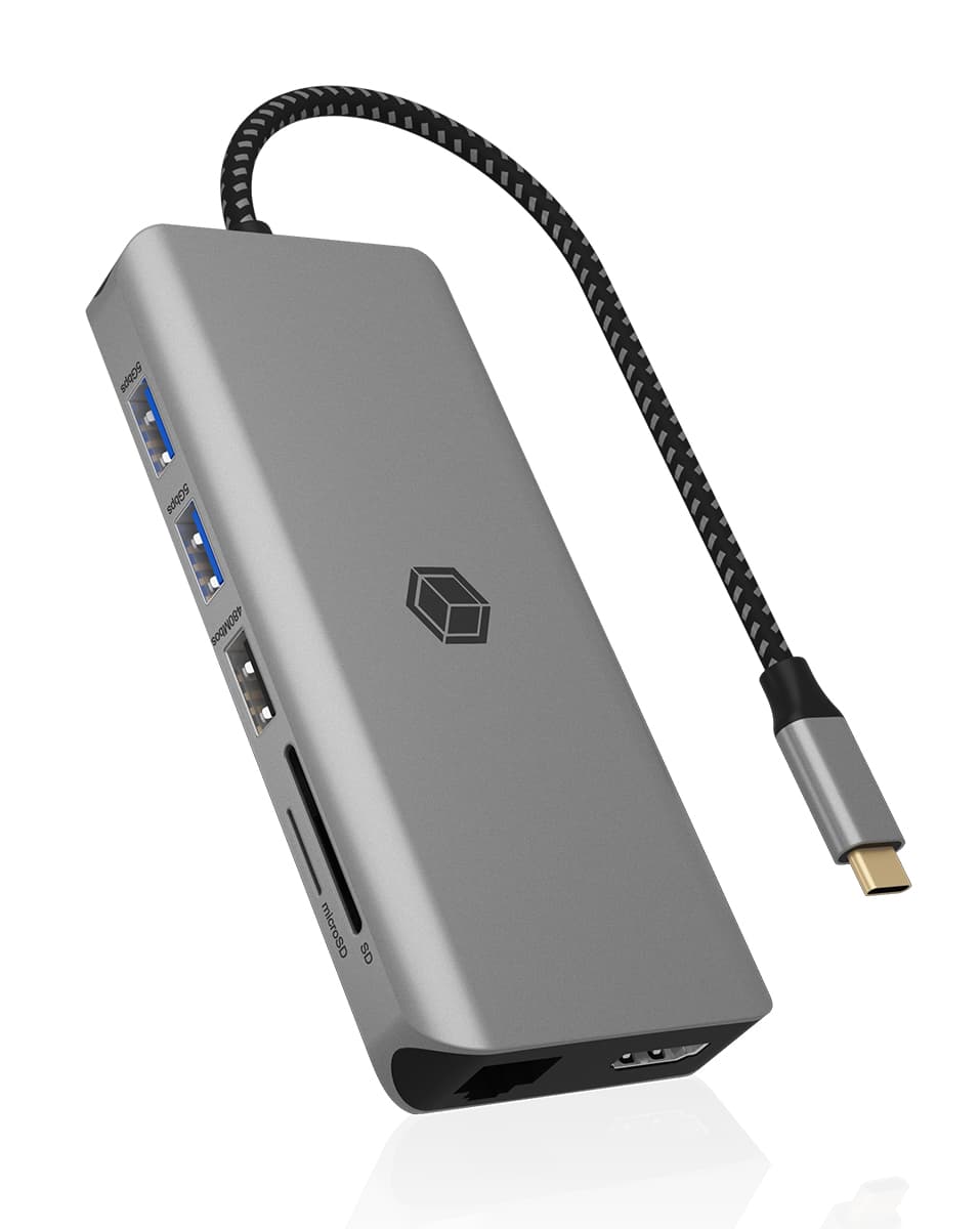 ICY BOX IB-DK4061-CPD Com fios USB 3.2 Gen 1 (3.1 Gen 1) Type-C Cinzento