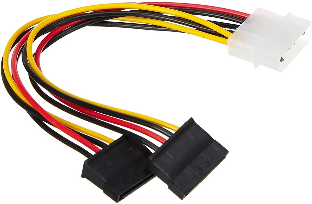 CABO ALIMENTACAO S-ATA EM Y, MOLEX 4P PARA 2XSATA 15P, 15C