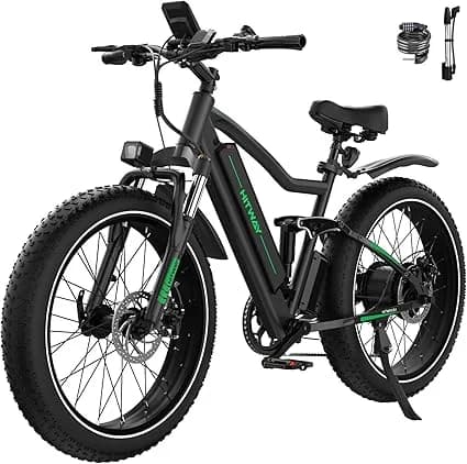 Bicicleta Elétrica HITWAY BK9 – Fat Tire 26″, Motor 250W, Bateria 48V 15Ah, Autonomia até 150km