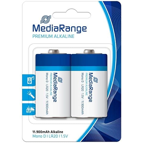 MediaRange Pilhas Alcalinas Mono D|LR20 1.5V Pack2