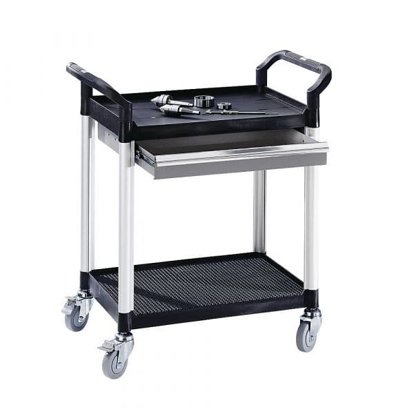 Kaiser+kraft Carro Multiusos Gavetas, Cxlxa 850 X 480 X 950 mm, 1 Gaveta, 2 Andares, 200 Kg Preto - M58735-507565