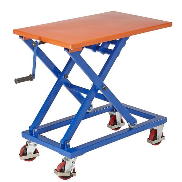 Kaiser+kraft Carro de Mesa de Elevação de Fuso, Armação em Azul de Sinalização, Cxl da Plataforma 950 X 600 mm - M1586077-519988